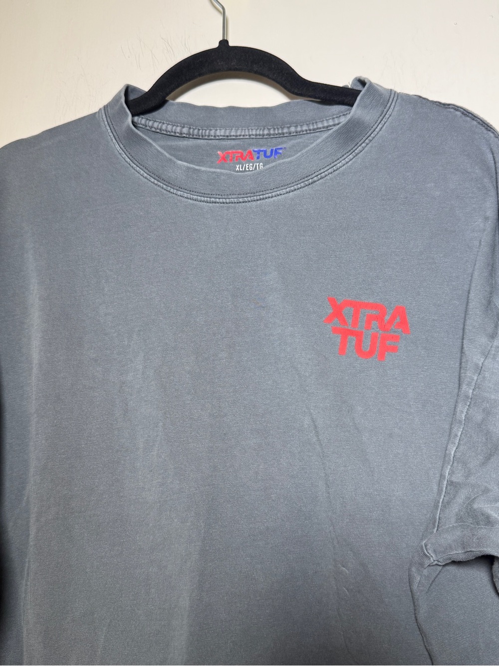 Xtra Tuf Men's Gray Crewneck Work T-Shirt with Red Logo XL